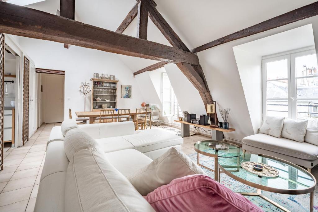 Saint-Germain 110 m2 Parisien, Poutres Piano - 5