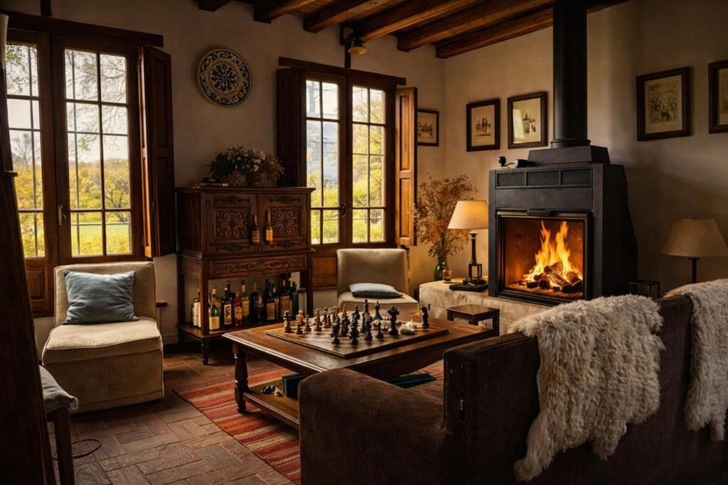 Refugio Serrano con Chimenea y Caballos - 1
