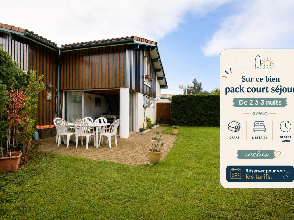 Maison T3 près du lac de Biscarrosse, secteur boisé, terrasse & jardin, pour 4 pers., 2 étoiles - FR-1-521-96 - 1