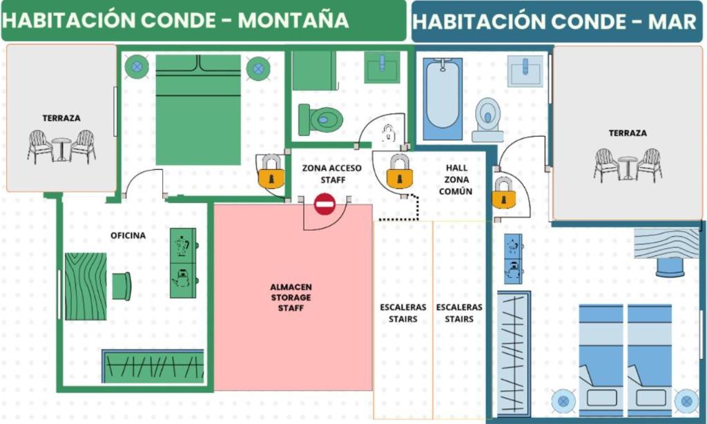 Habitación Conde Montaña - Terraza y Baño Privado - 5