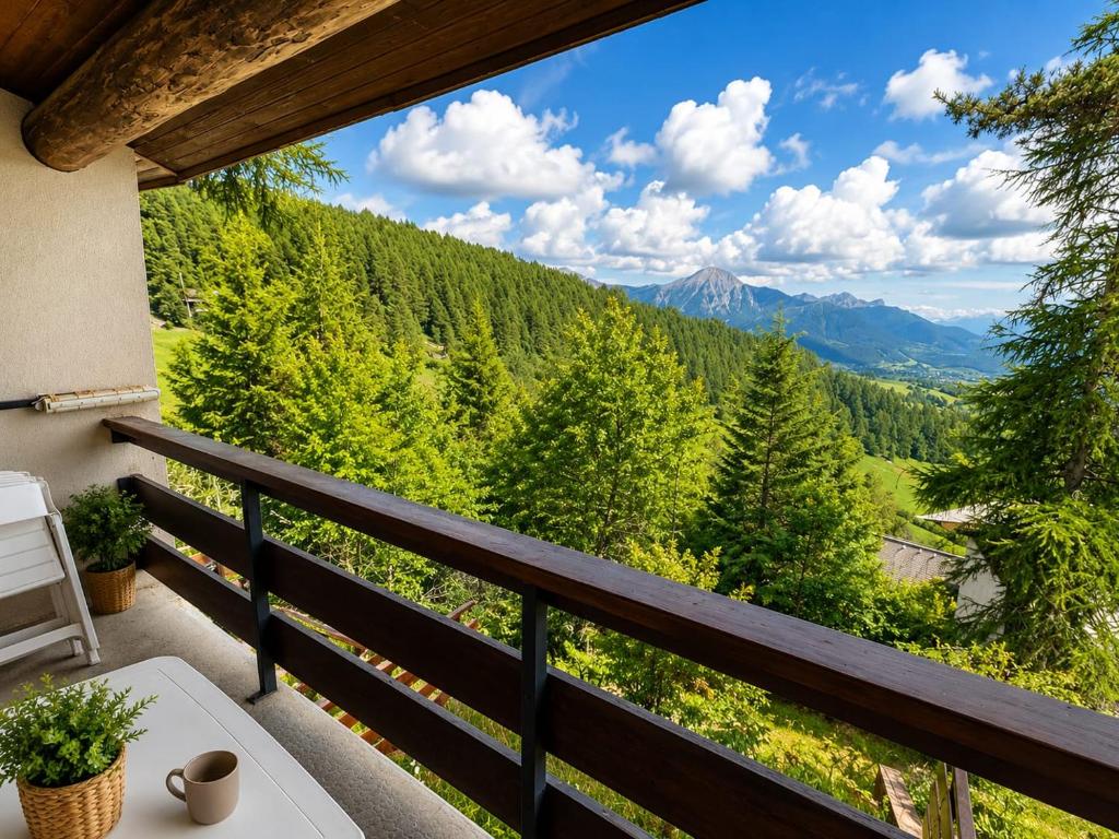 Triplex 2 chambres 7 pers - Vue panoramique de la vallée aux pieds des pistes - 3