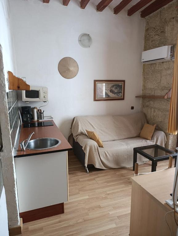 estudio muy centrico alicante , casco antiguo ,habitacion, salon comedor,pequeña cocina,baño ,balcon,air cond, - 1