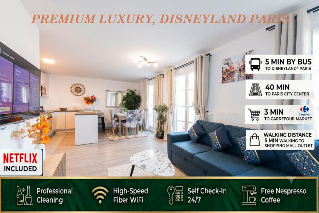 Le Cartier Appt F3, 7mn Disneyland, Parking,Terrace - 1