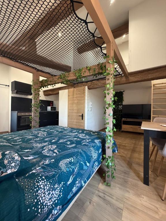 Studio atypique avec filet suspendu & mezzanine - 1