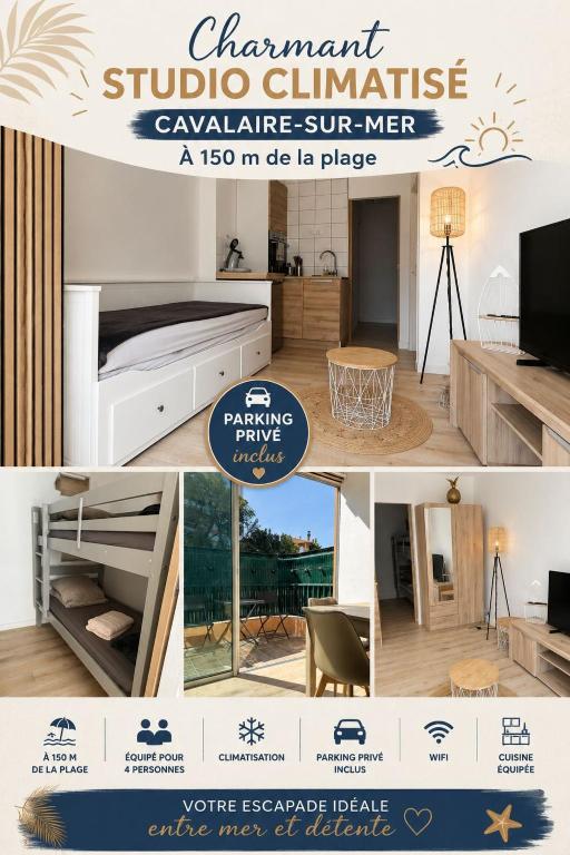 Charmant studio neuf 150m plage sur avenue principale climatisé et parking - 1