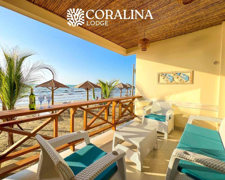 Coralina Lodge en Playa Francés Tolú, Loft frente al mar, piscina, restaurante y acceso directo a la playa - 2