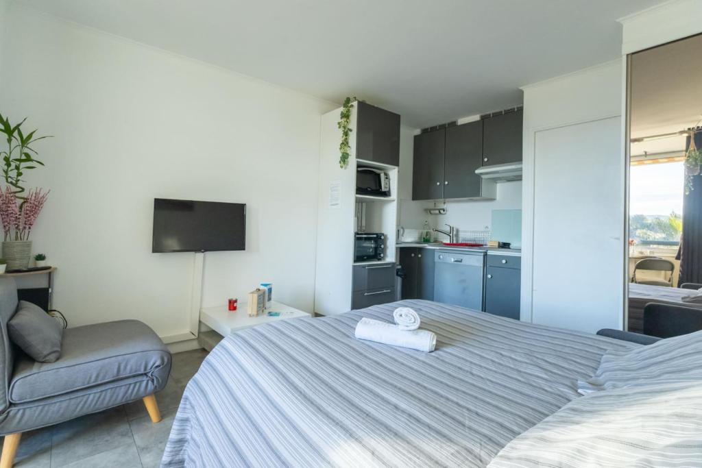 Studio climatisé - Garage privé - Plage à pied - Baie des anges - 1