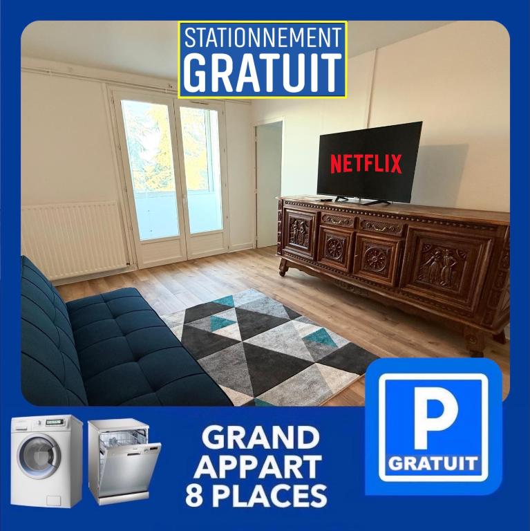29 CHIC & COSY GRAND APPART 63m2 STATIONNEMENT GRATUIT FREE WIFI SMART TV NETFLIX - 1