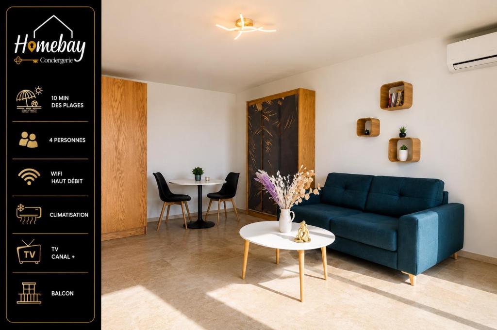 Studio Cosy, Emplacement Idéal 2 minute des plages - 1