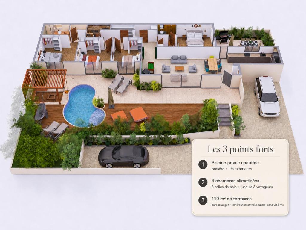 -Oasis&Nirvana-Lisle sur Sorgue-Piscine 4 chambres climatisées babyfoot barbecue brasero - 4