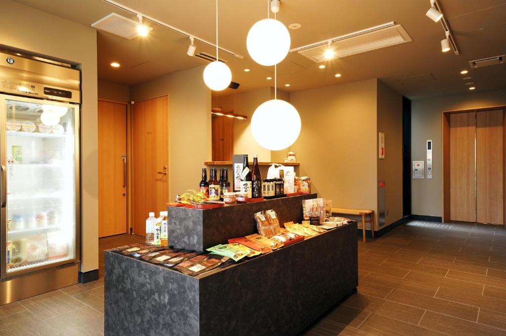 Rakuten STAY Kyoto Station Twin Room with ceiling projector