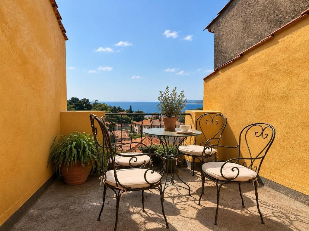 Au Levant, Maison de village de charme, vue mer - 4