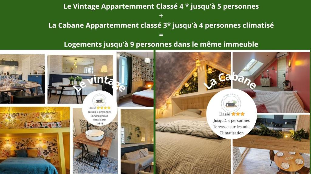 Le Vintage 4 étoiles et La Cabane 3 étoiles jusqu'à 9 personnes - 1