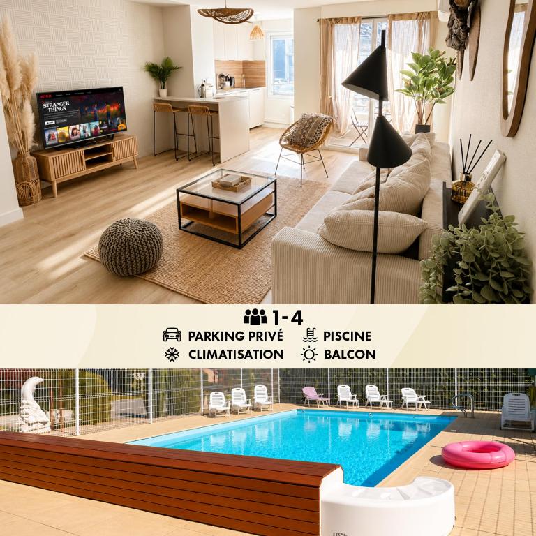 Moderne et Cosy T2 - Parking & Clim & Piscine & Balcon - LYON 25 min - 1