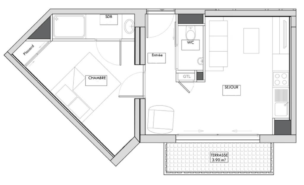 Résidence Cokott - Appartement 2 pièces - 4 personnes MAE-2573 - 3