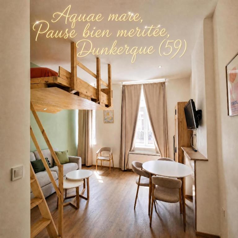 Joli appartement "Pause bien méritée" entièrement rénové, secteur plage, digue de Malo Dunkerque, capacité 2 ou famille 4, Mezzanine pour les enfants - 2