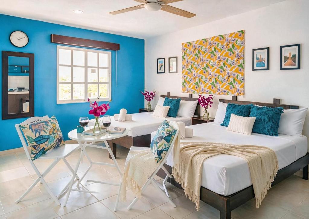 Boutique 1BR 2BR Suites Sleeps 2-8, Morning Markets, Beach & Cenote 10 Min, Kitchen Fast WiFi AC - 3