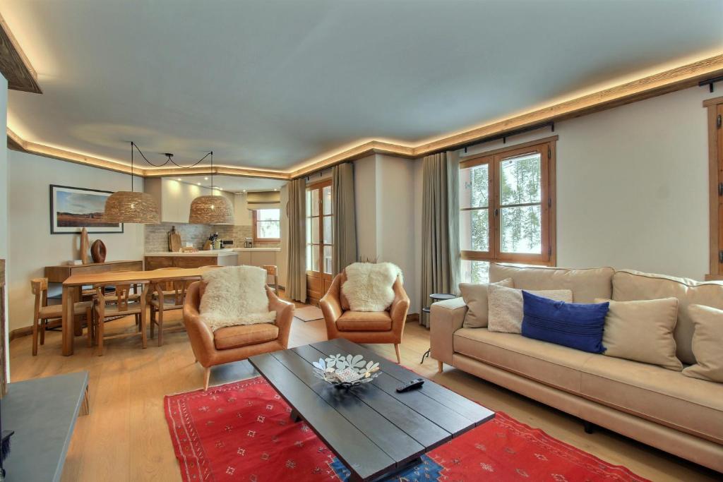 ARC 1950 - Appartement 8 personnes Duplex Cheminée - ski aux pieds - Sauna, Hammam, Jacuzzi, Piscine - 5