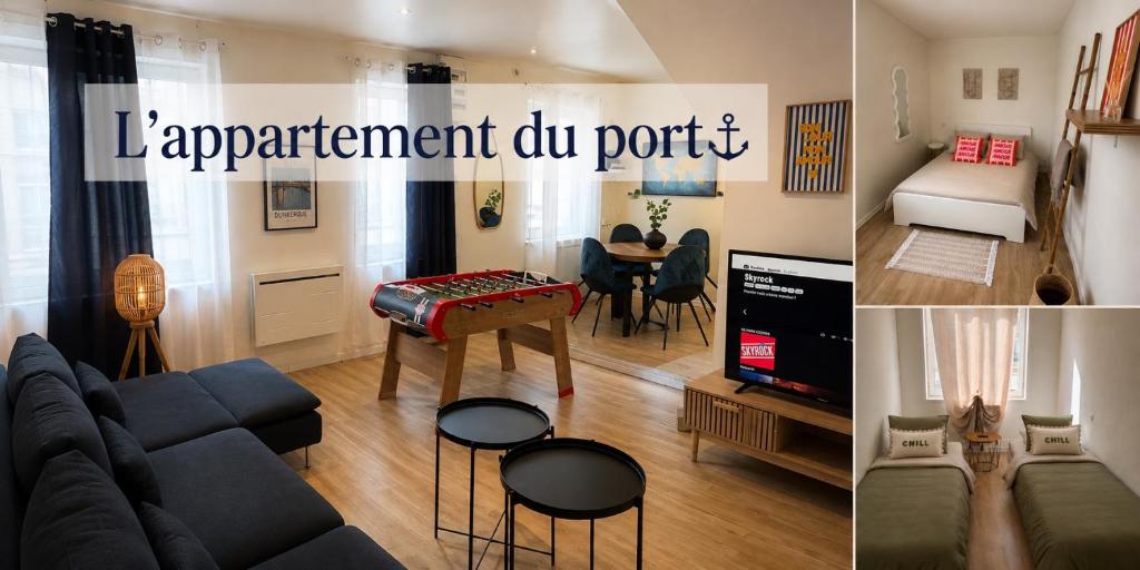 Appart T3 moderne à proximité du port - centre Dunkerque - 2 chambres - 1