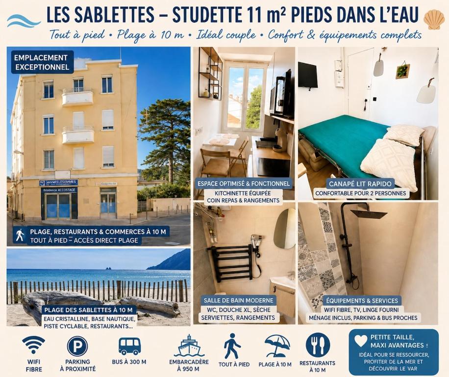 Studette bord de mer clim wifi espace de travail - 1