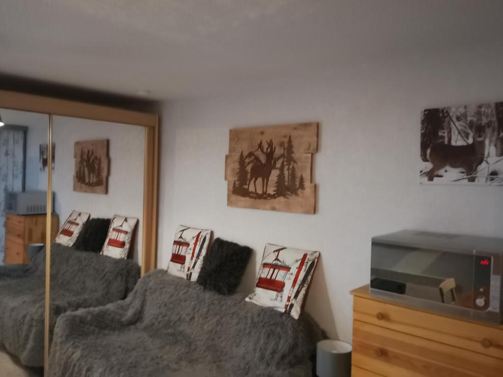 studio cabine résidence les Airelles 2 adultes 2 enfants parking casier à skis balcon vue lac --location toutes saisons-- - 4