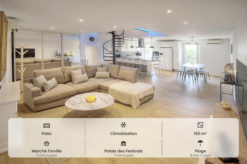 Duplex 5 chambres PATIO, Clémenceau-CENTRE CANNES A5B003 - 1