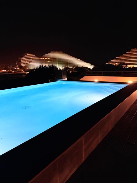 charmant 3 pièces neuf SUR JARDIN piscine débordement en Rooftop VUE MER ET MONTAGNES parking gratuit climatisation 2 CHAMBRES - 3