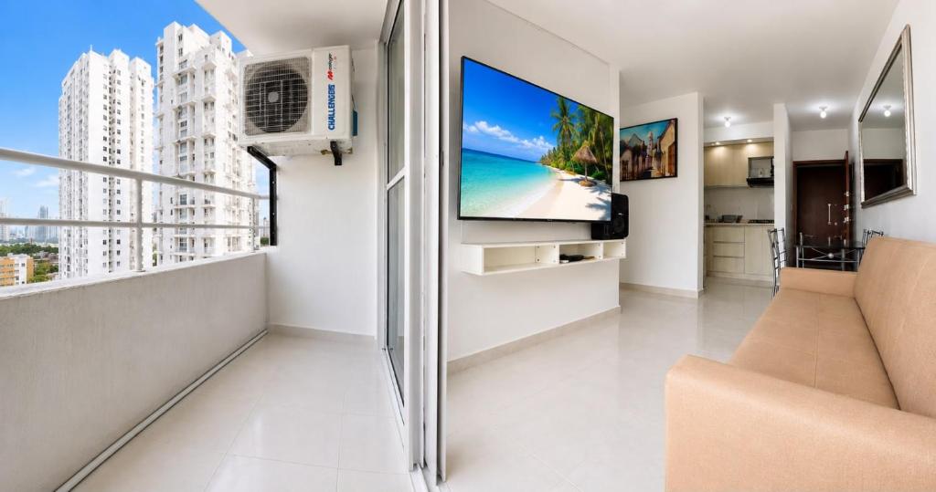 Apartamento Moderno Central cerca al Centro Historico y Playa, Balcon con Vista, Piscina, Gym, Aire Acondicionado, Lavadora, Cocina - 3