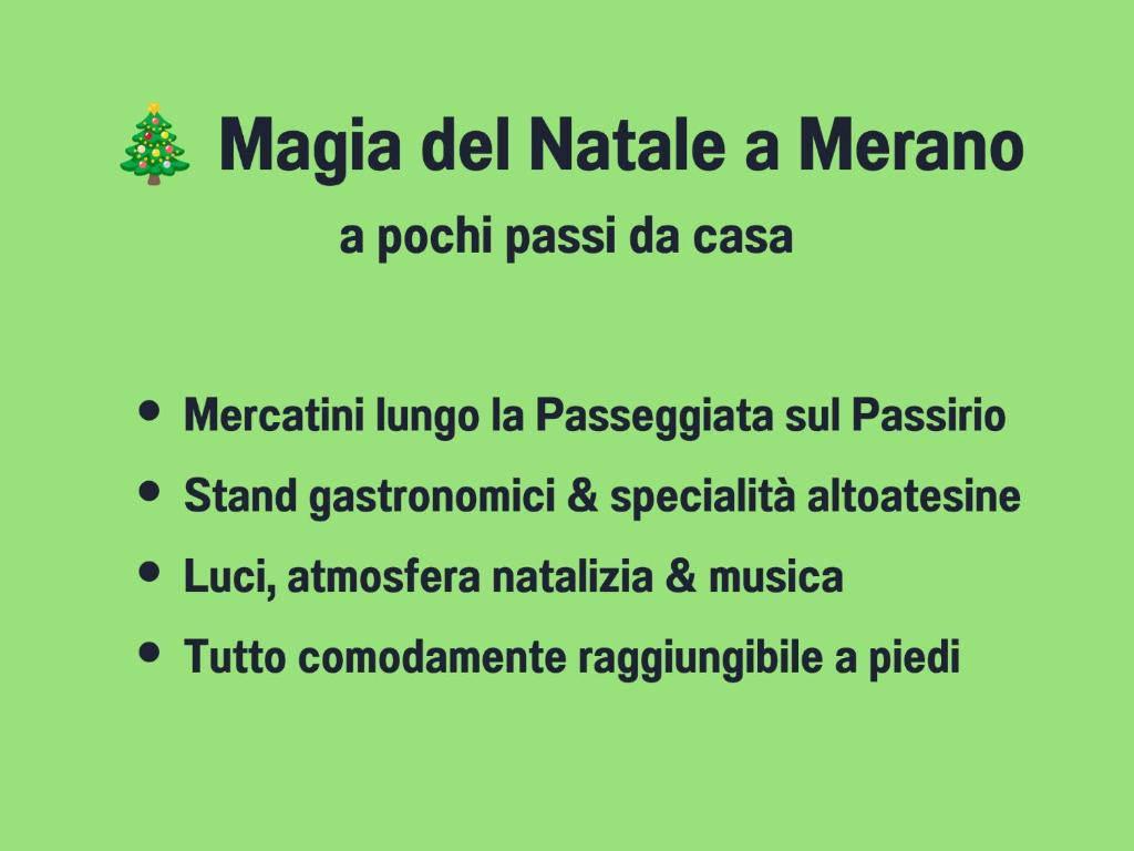 Winterstimmung in Meran - Bergblick - 3 Schlafzimmer für Familien & Freunde - 100 m2 für 6 Gäste - Große Küche & Esstisch für 6 - Restaurants, Altstadt & Weihnachtsmarkt zu Fuß - Privatparkplatz - Bahnhof & Skibus 4 Min - Südtirol Guest Pass inklusive - 3