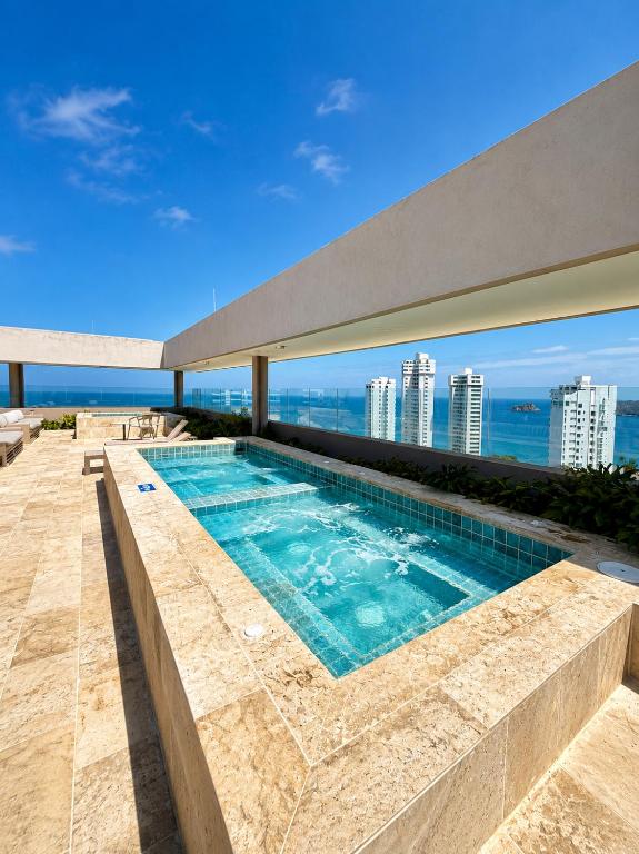 Apartaestudio con vista a la sierra y al mar con piscina, sauna y jacuzzi - 1