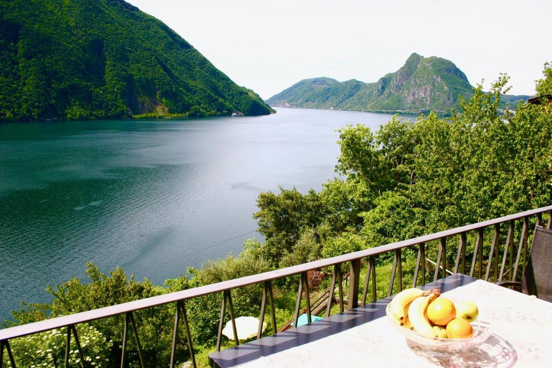 Apartment with garden and dream view of lake and mountains