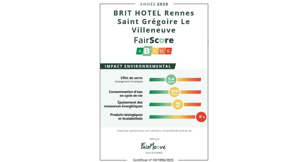 Brit Hotel Rennes St Grégoire  Le Villeneuve