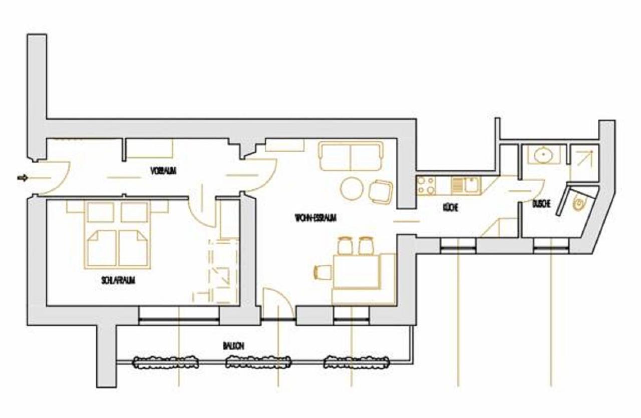 Apartment mit 1 Schlafzimmer und Balkon