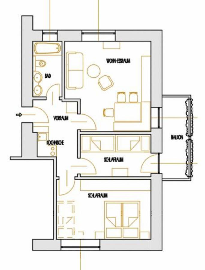 Apartment mit 2 Schlafzimmern und Balkon