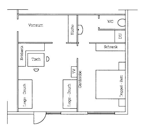 Appartamento Comfort con 1 Camera da Letto 