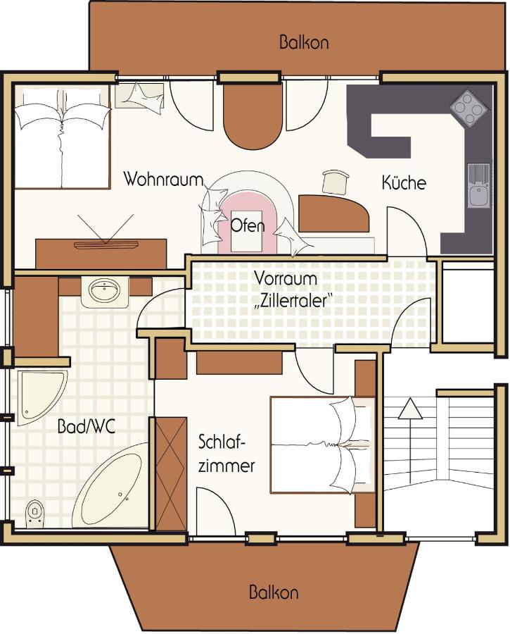 Apartment mit Balkon