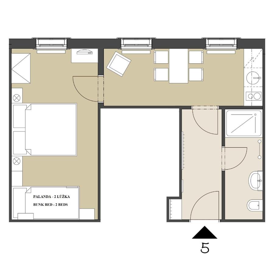 Apartment mit 1 Schlafzimmer 