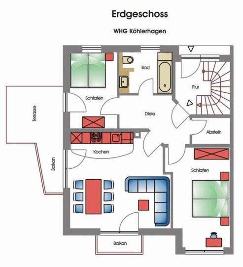 Apartment mit 2 Schlafzimmern