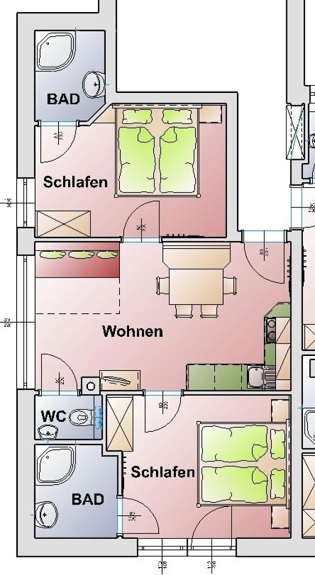 Comfort Apartment mit 2 Schlafzimmern 