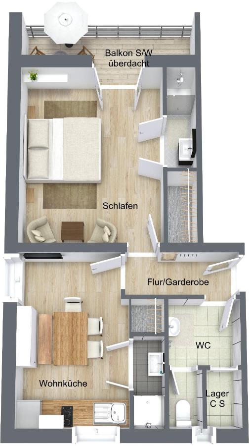 Apartment with Balcony