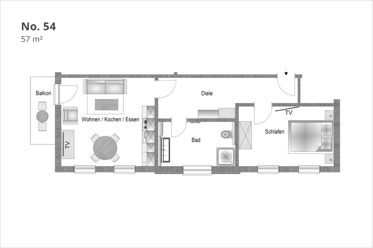 One-Bedroom Apartment with Balcony - 42RB54