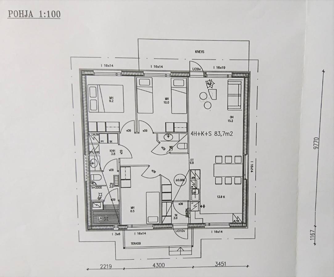 Three-Bedroom Apartment with Sauna
