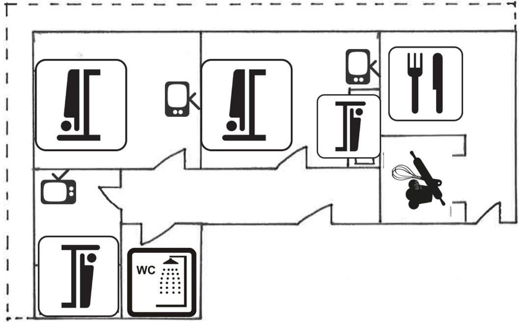 Apartment mit 3 Schlafzimmern und Balkon