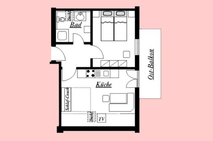 Apartamento de 1 dormitorio