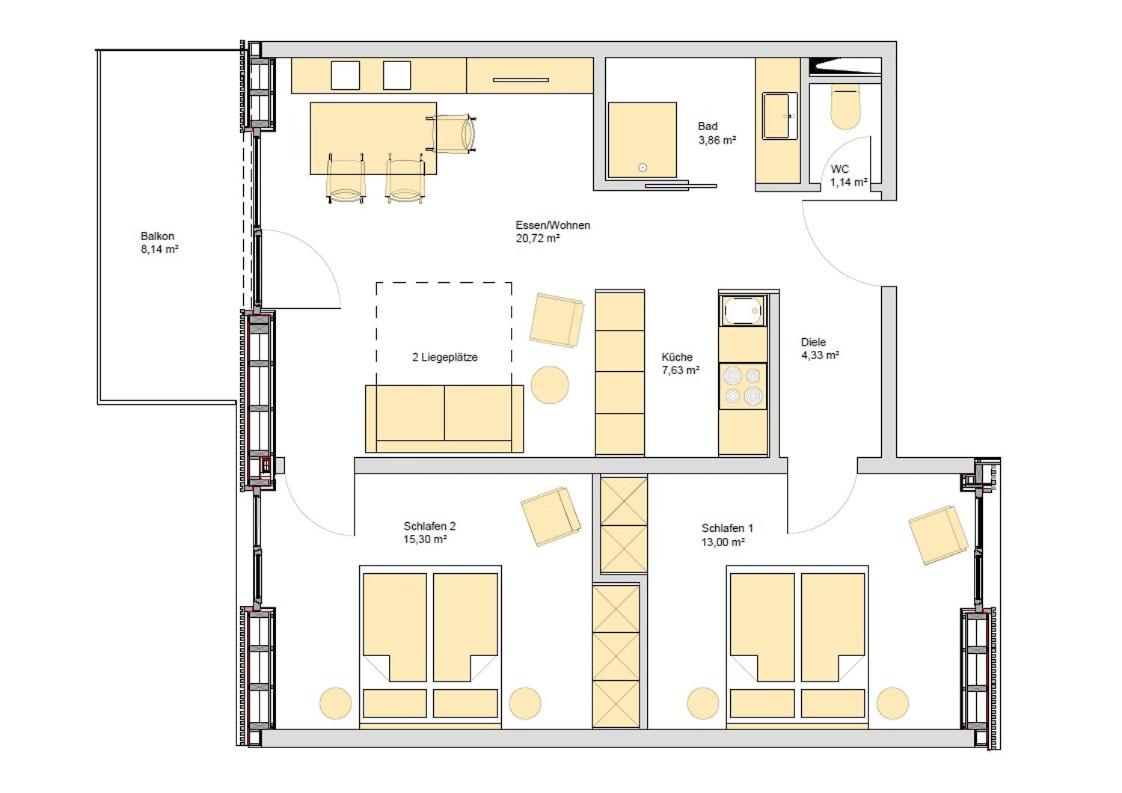 Two-Bedroom Apartment "Storchennest" river view