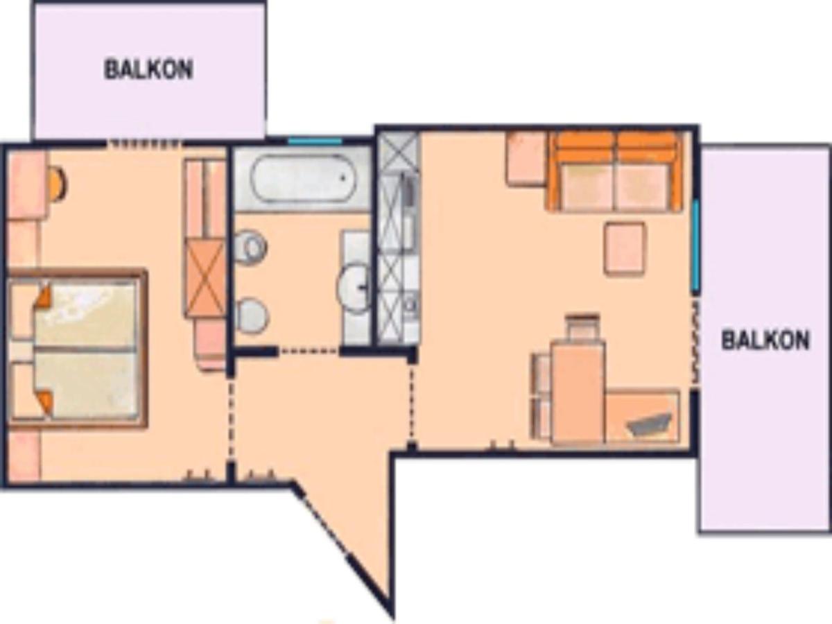 Apartamento de 1 dormitorio con balcón