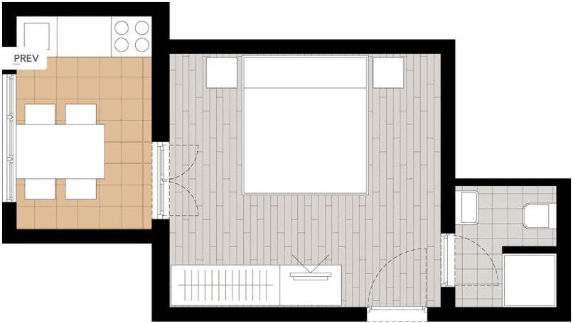 Appartamento con 1 Camera da Letto