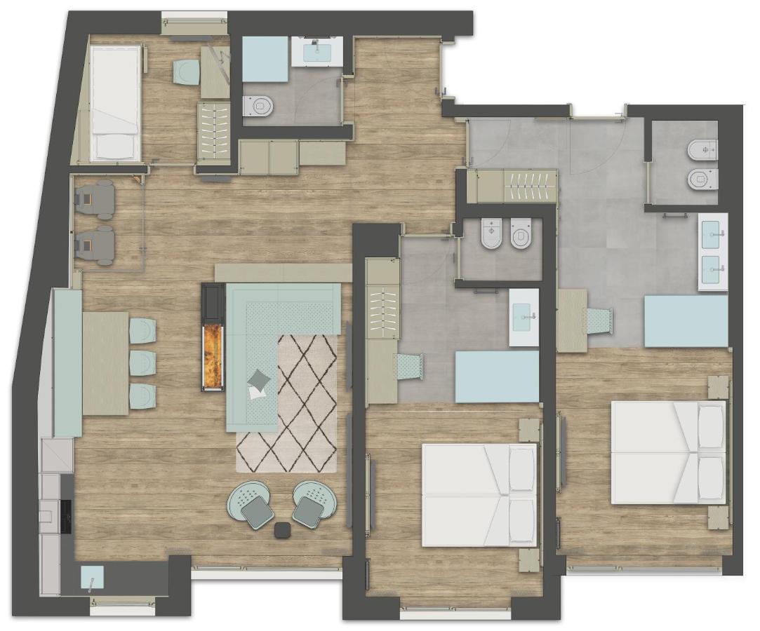 Appartement met Uitzicht op het Gebergte