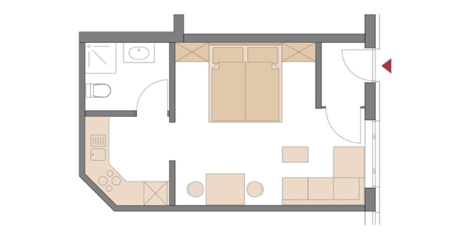 Apartamento de 1 dormitorio