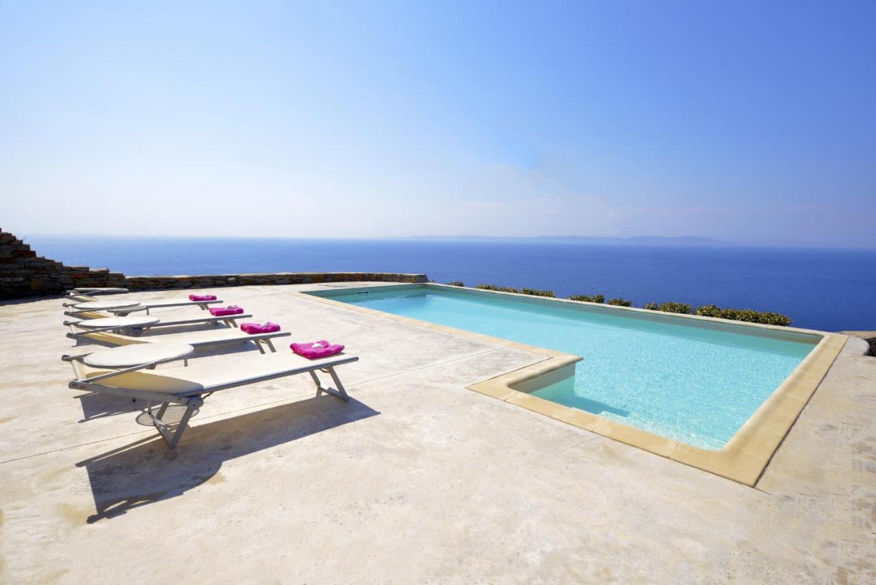 Spectacular sunset view villa at Melissaki - Chambres d'hôtes Ioulida